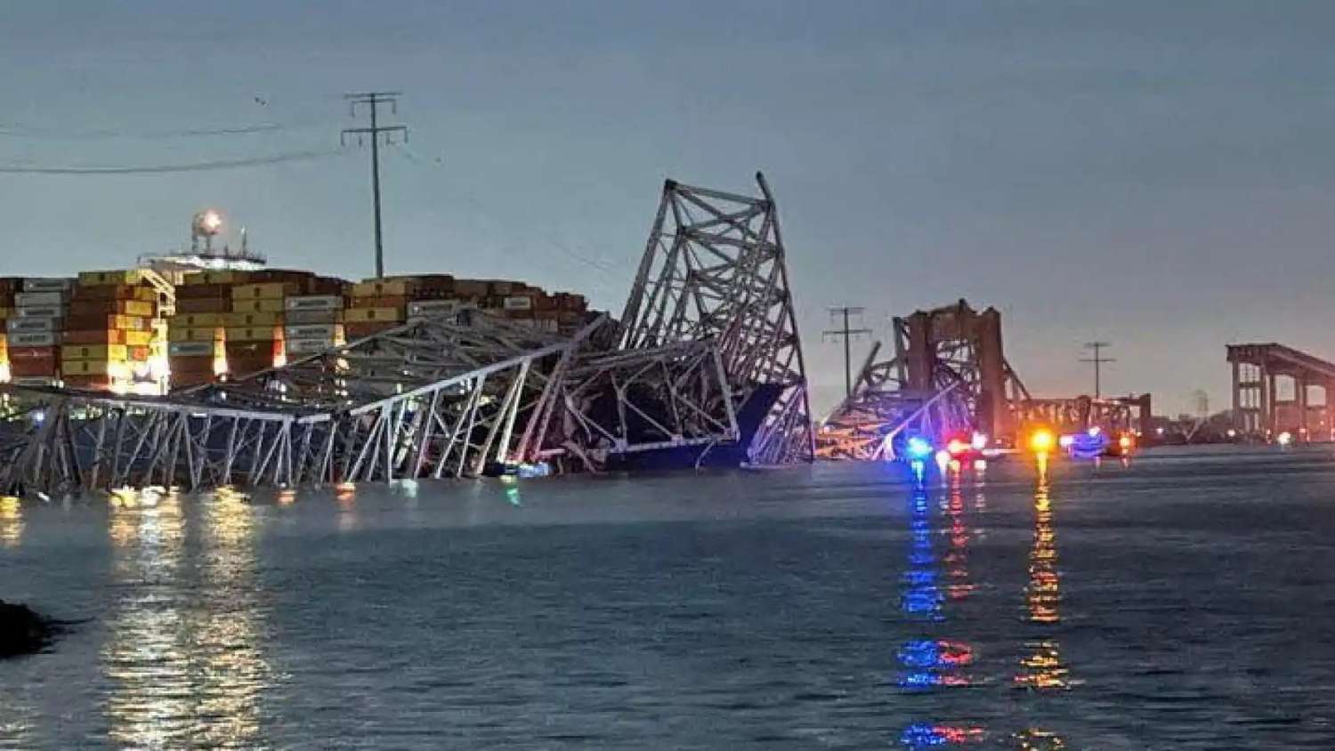 Un barco chocó y destruyó un puente de Baltimore