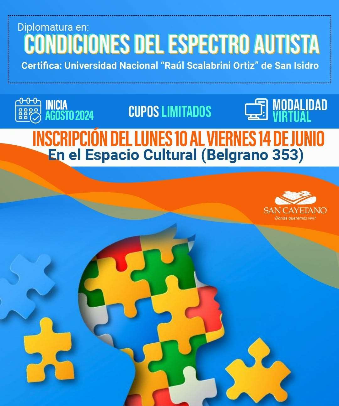 Abren las inscripciones para la Diplomatura en las "Condiciones del espectro autista" en San Cayetano