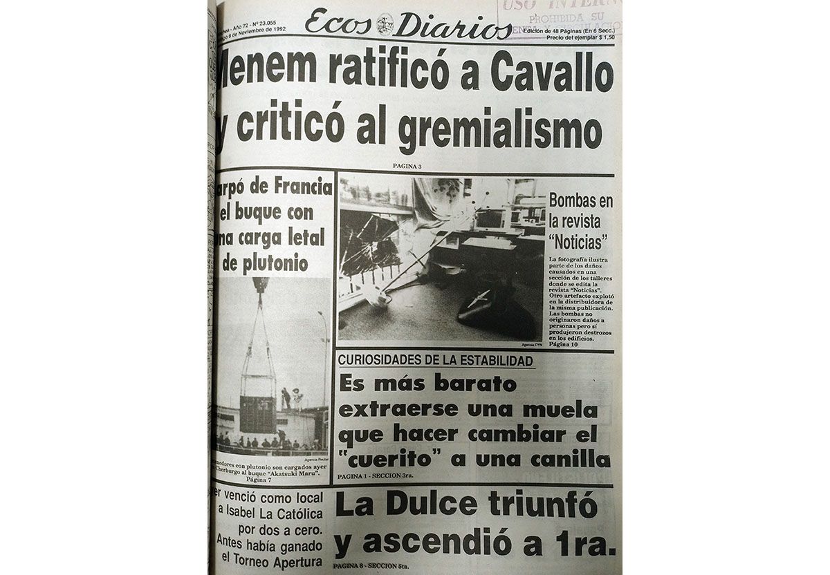 Domingo 8 de noviembre de 1992