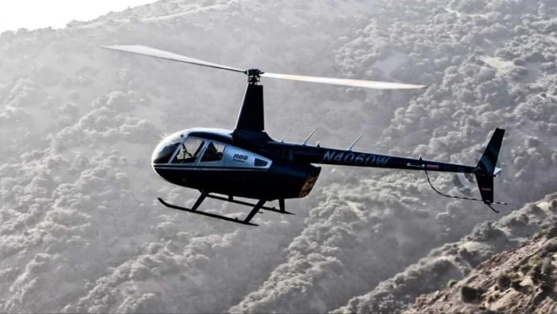 El helicóptero que transportaba a Piñera.