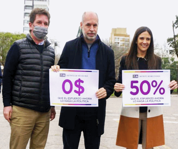 En campaña. Vallota y Dodds con Rodríguez Larreta