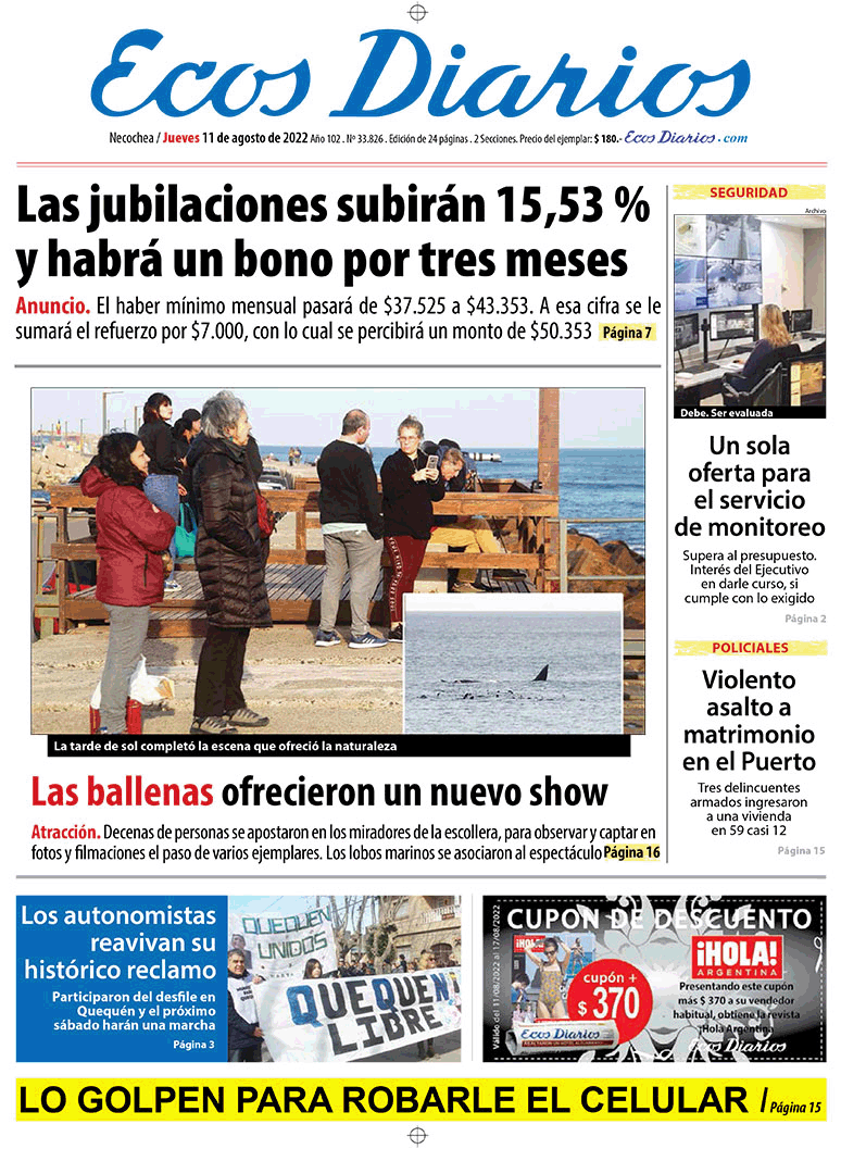 Tapa del 11 de agosto de 2022